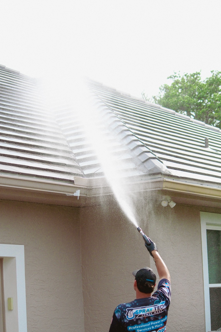 Roof after a SprayTech soft wash treatment